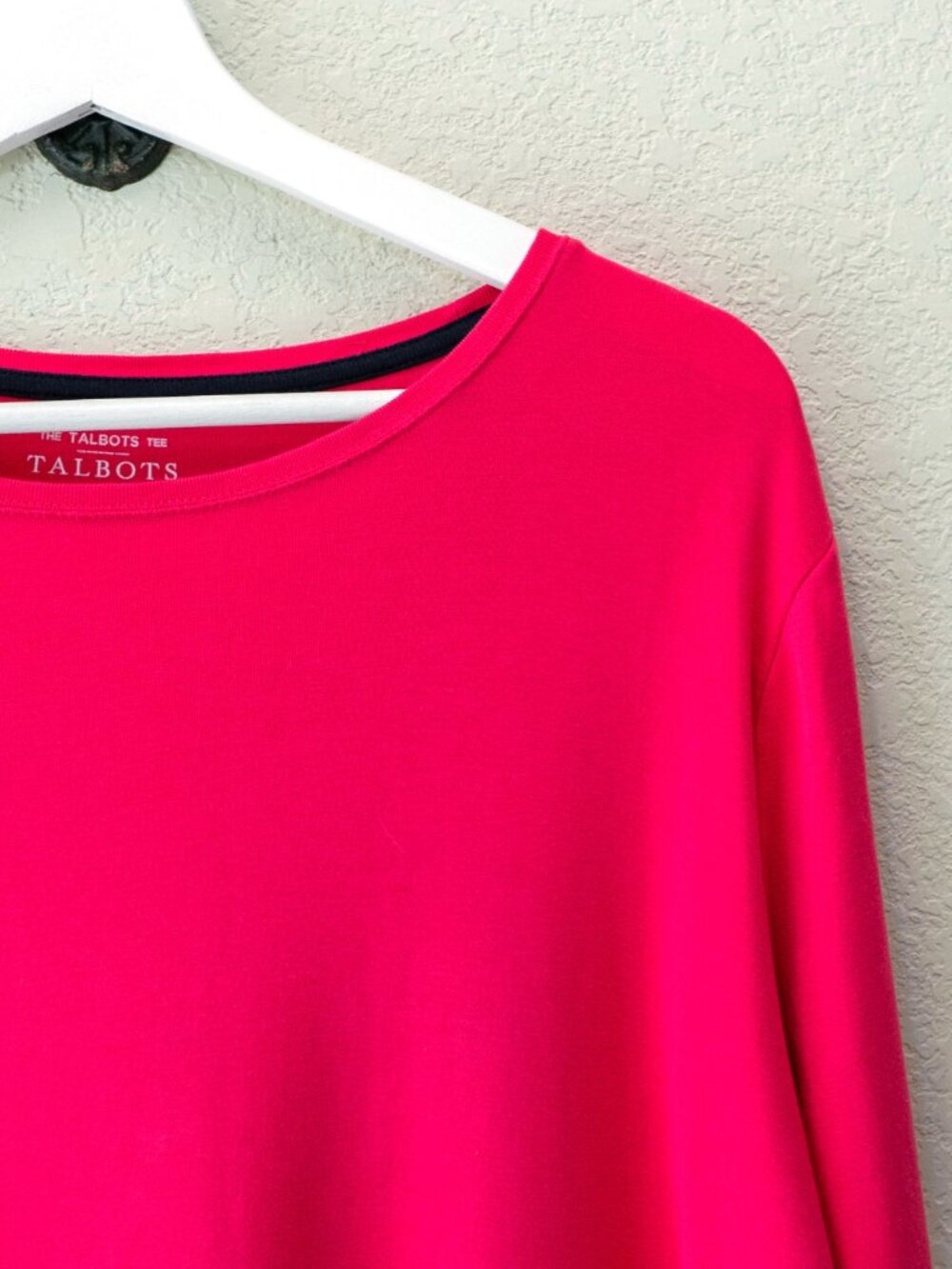 Talbots Pima Cotton Top 2X Pink Long Sleeve Soft Stretch Casual Plus Size Basic - Picture 4 of 11